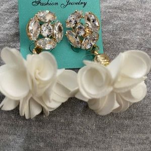 White earrings #beautiful